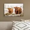 Schotse hooglander - Koe - Natuur - Winter canvas 2cm klein -sfeer3