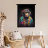 Chimpansee met Hawaii blouse Wandkleed katoen klein -wsfeer5_kind