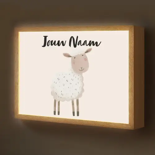 Schaap - Boerderij dier - Dieren Light Box met batterij (Wandlamp kind) middel -z3d_website