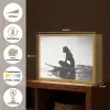 Silhouet - Vrouw - Surfplank - Water Light Box met batterij (Wandlamp) middel -USP_websiteoverzichtNL