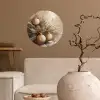 Kerst - Kerstballen - Beige - Goud Wandcirkel behangsticker klein -sfeer1