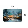 Winterkermis - Dorp - Kleurrijk Placemat vinyl groot -specs