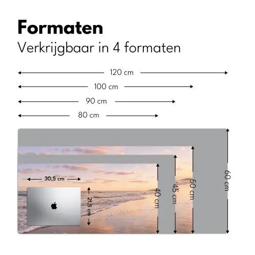 Strand - Branding - Wolken Muismat XXL klein -sfeer5