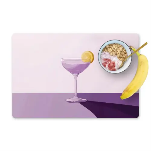 Cocktail - Paars - Minimalistisch - Citroen Placemat vinyl groot -zzzproduct_Kitchenyeah-website