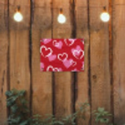 Patroon - Hartjes - Roze - Valentijn tuinposter los doek klein -sfeer1