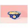 Noodles - Kom - Blauw - Illustratie poster papier klein -3d