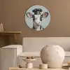 Koe - Zwart - Wit - Kok Akoestische PET Vilt - Rond klein -sfeer1