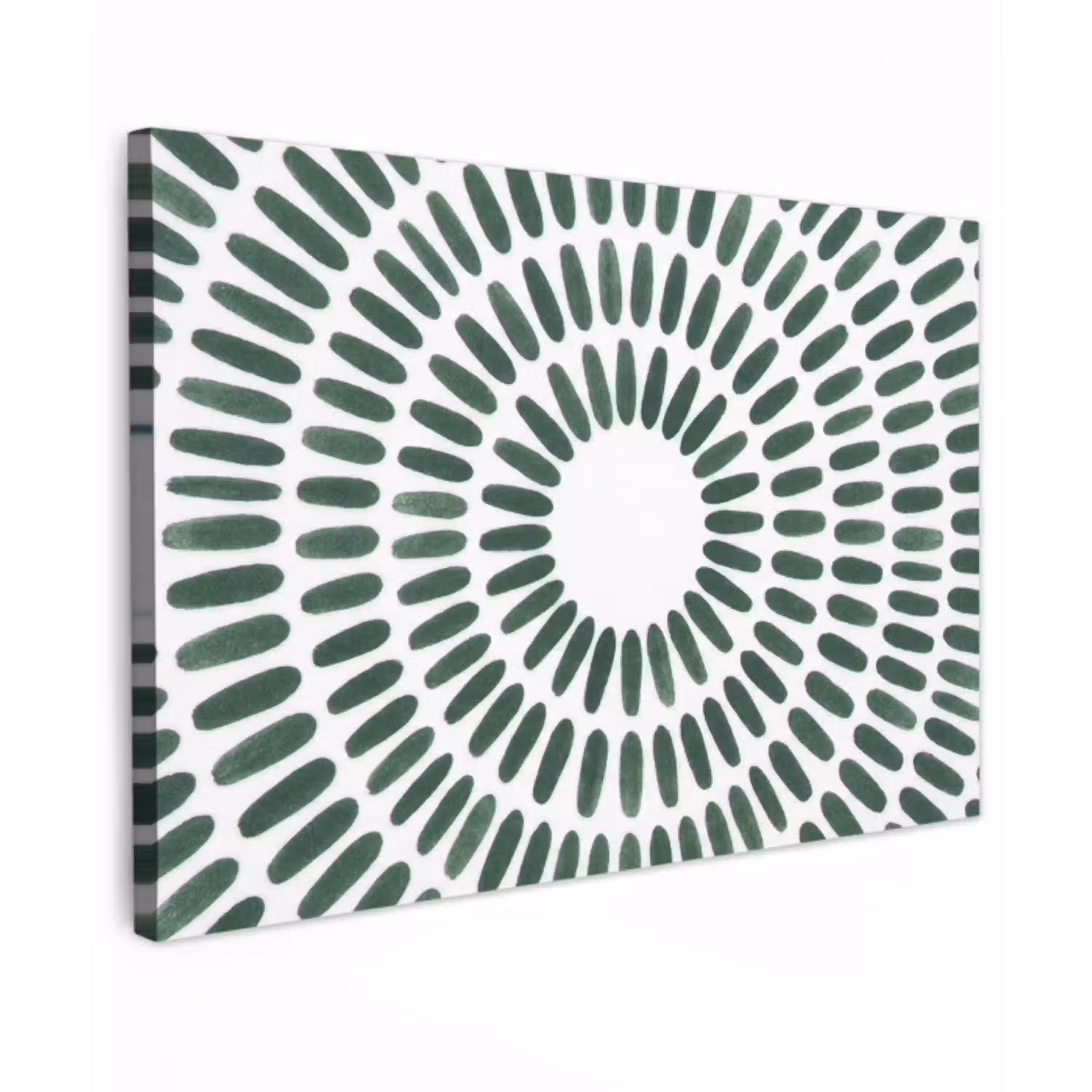 Abstract - Cirkel - Patroon - Modern - Groen canvas 2cm klein -z3d
