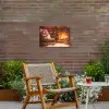 Winter - Kerst - Huis - Openhaard Tuinposter op houten frame 2 cm dik klein -sfeer3
