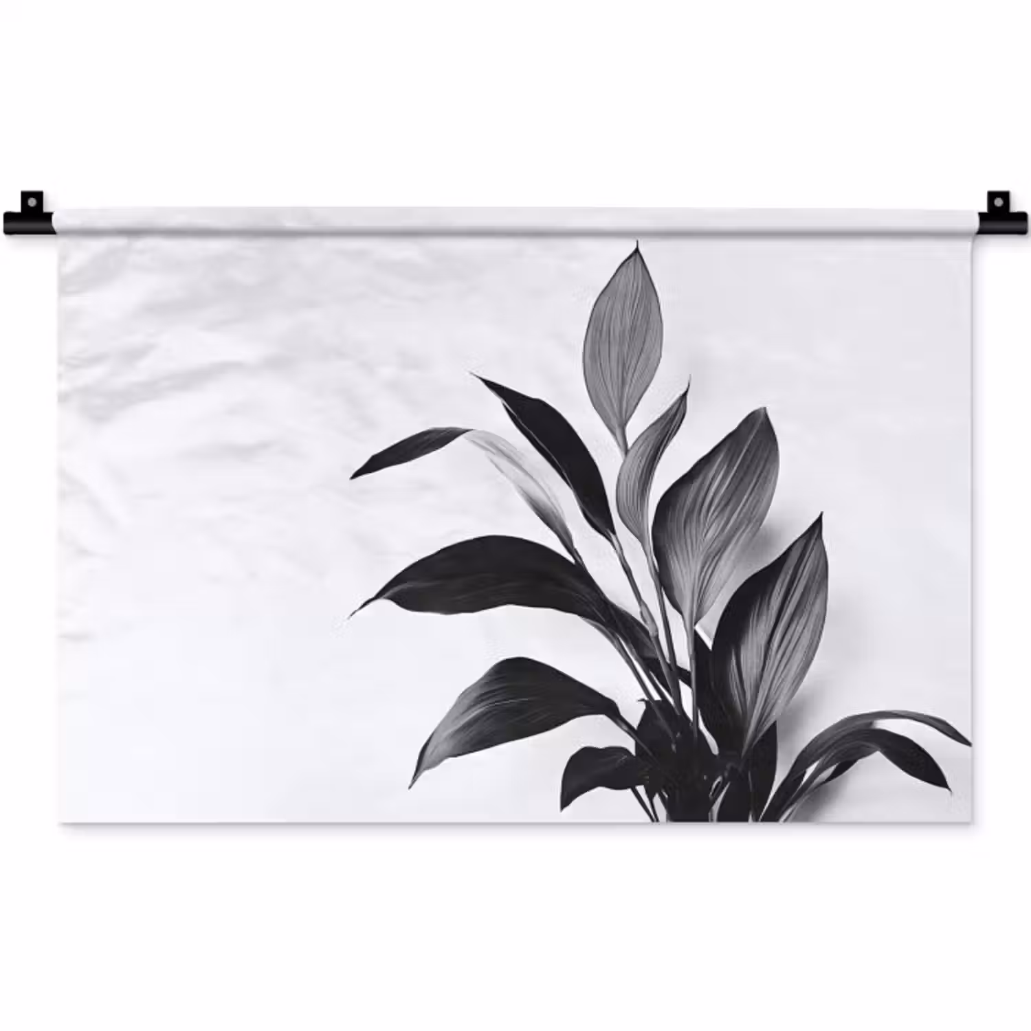 Wandkleed - Plant - Bladeren - Minimalistisch - Zwart