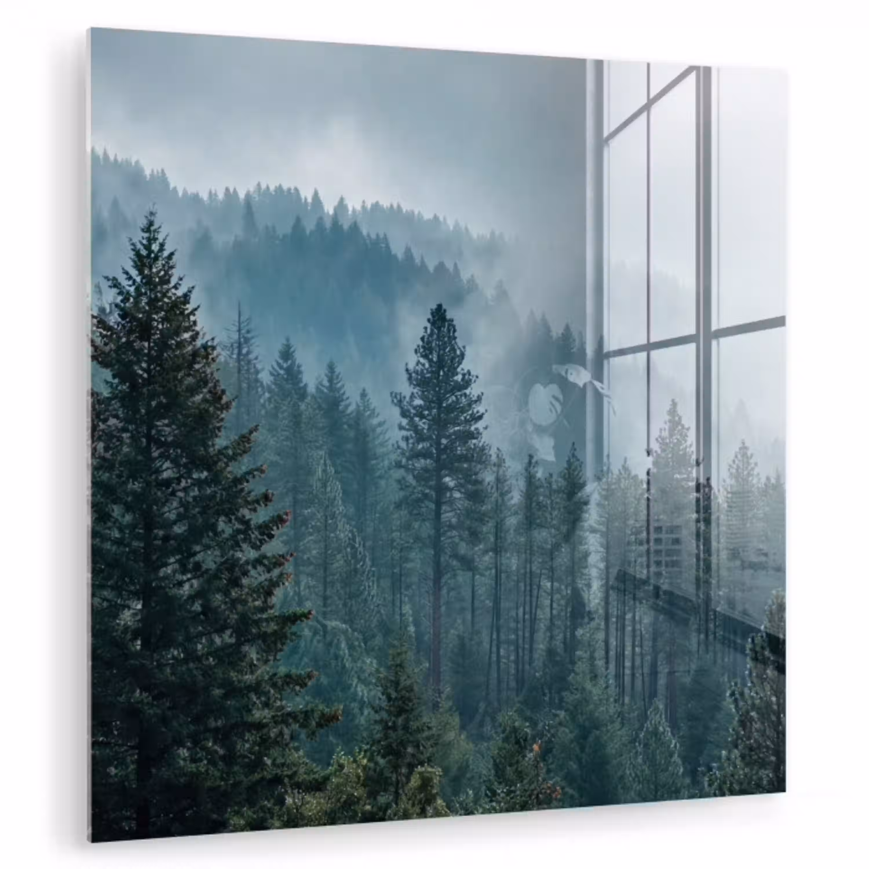 Naaldwoud - Bergen - Mist plexiglas 5mm klein -zzzproduct_nieuw