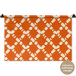 Oranje - Ruitpatroon - Wit Wandkleed katoen klein 269 -t3d_DE