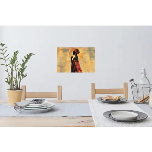 Vrouw - Silhouet - Patronen - Sierlijk Muursticker klein -eettafel