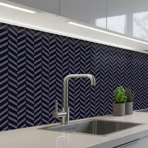 Plaid - Patroon - Visgraad - Blauw keuken achterwand 2 middel 871 -3d_schuin