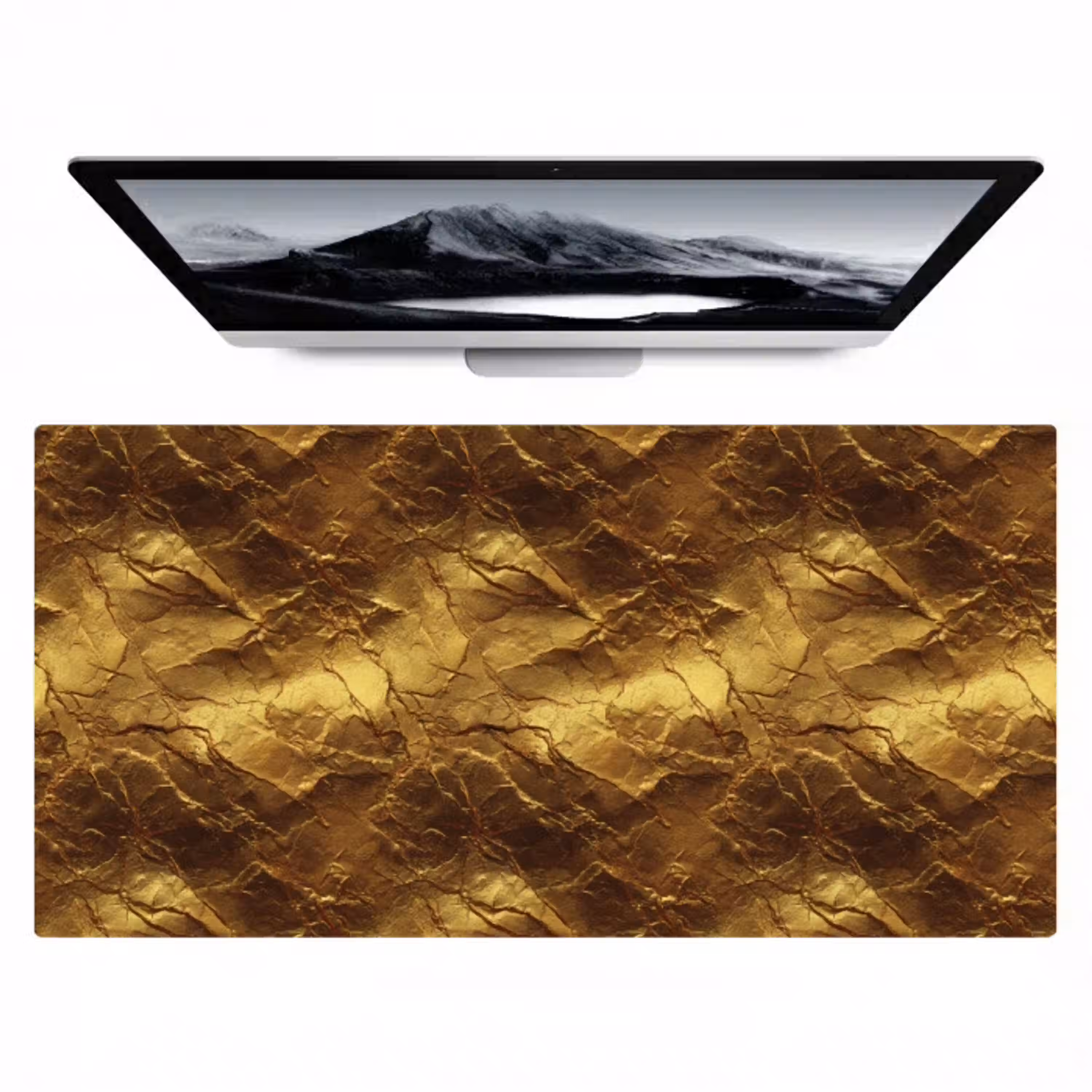 Bladgoud - Textuur  - Goud Muismat XXL klein 681 -zzz3d