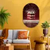 Rode - Velvet - Taart - Eten Wandcirkel Ovaal Glas middel -sfeer4