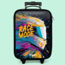 Racehelm - Verfspatten - Penseelstreken - Race mode Kinderkoffer - Zwart klein -zzz_website3d_nbs2
