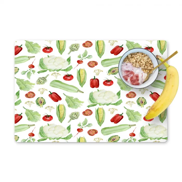 Patroon - Groen - Rood - Groente Placemat vinyl groot 368 -zzzproduct_Kitchenyeah-website