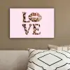 Tekst - Love - Pantervacht - Lichtroze canvas 2cm klein -sfeer3