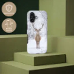 Hert - Winter - Bos - Natuur - Wit Toughcase MagSafe Apple iPhone 17 klein -USP_PrintM_NL