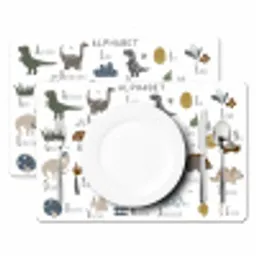Kinderkamer - Letters - Dinosaurus - Jongens - Meisjes - Kinderen Placemat vinyl groot -zzsfeer2_Kitchenyeah-website