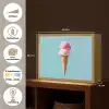 Bolletjes - Schepijs - Hoorntje - Blauw Light Box met batterij (Wandlamp) middel -USP_websiteoverzichtNL