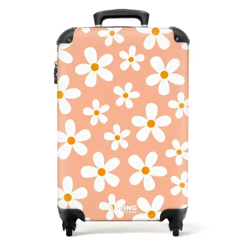 Madeliefjesmania perzik Koffer - NBS - Handbagage middel -productfoto_recht