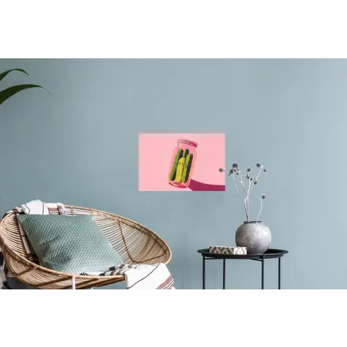 Augurken - Pot - Schaduw - Roze Muursticker klein -plant