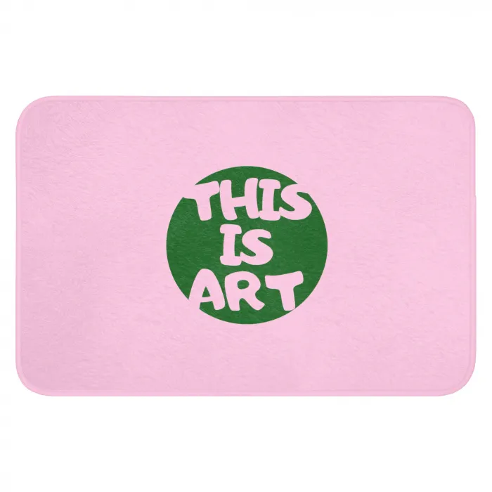 This is art - Tekst - Cirkel - Groen Badmat klein -3d