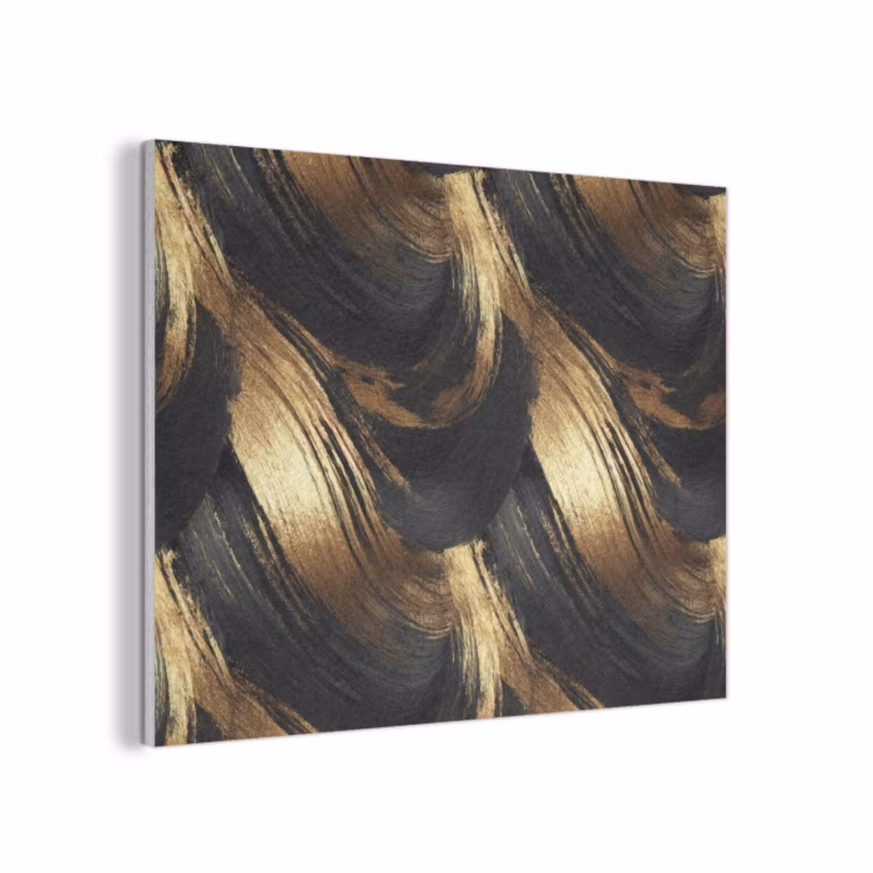 Verfstreken - Abstract - Goud - Zwart PET vilt klein 837 -3d
