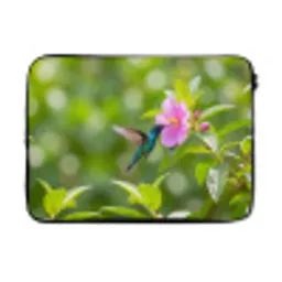 Kolibrie - Bloem - Natuur - Groen laptophoes neopreen klein -3d
