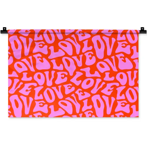 Love - Roze - Valentijn - Rood Wandkleed katoen klein 269 -zz3d
