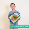 Groene dino tussen varens Kinderrugzak - Blauw middel -sfeer1_NL