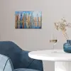 Skyline - Wolkenkrabbers - Water - Blauw poster papier klein -sfeer3