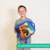 Vluchtende truck voor T-Rex in vurige woestijn Kinderrugzak - Blauw middel -sfeer1_NL