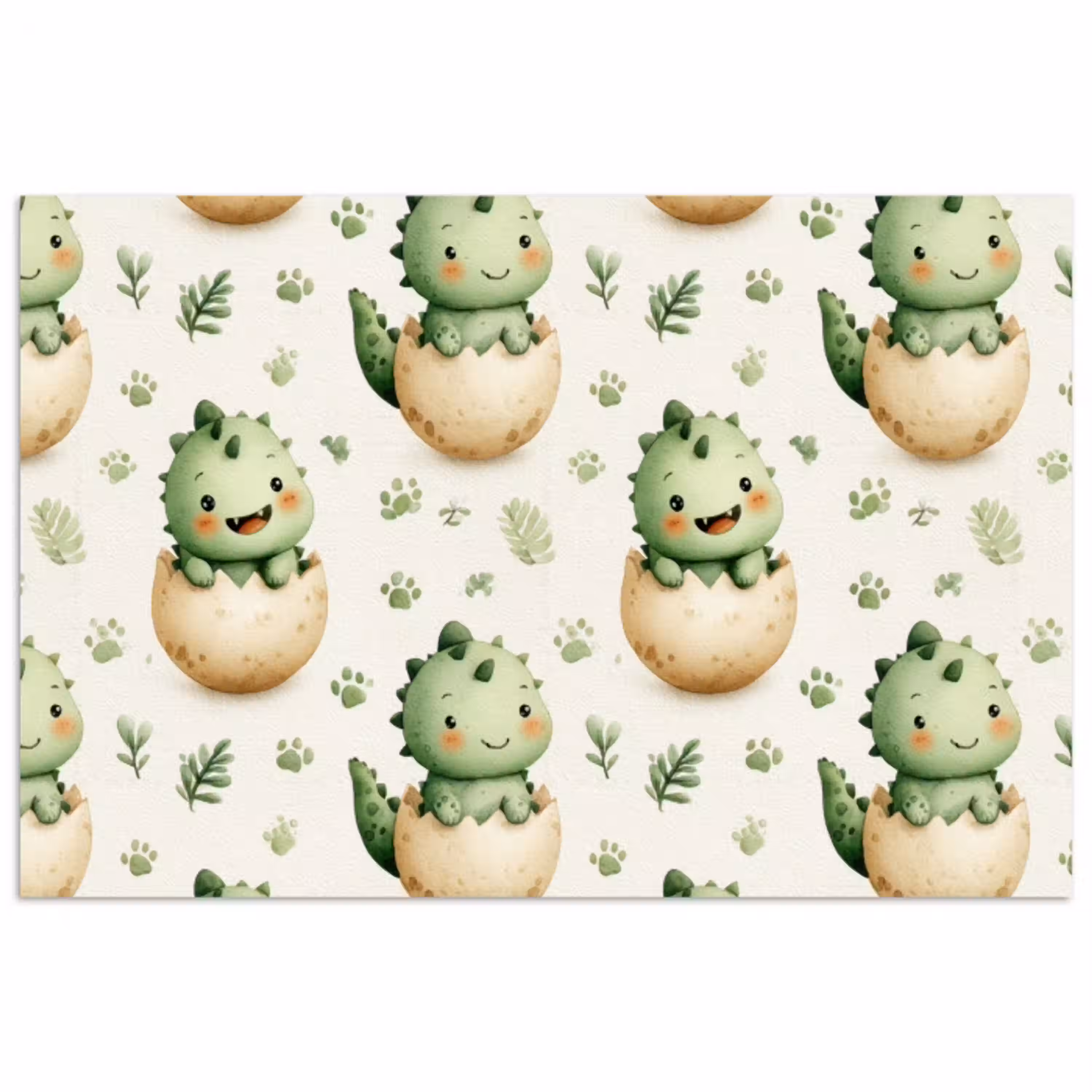 Dino - Eieren - Groen poster papier klein 62 -3d