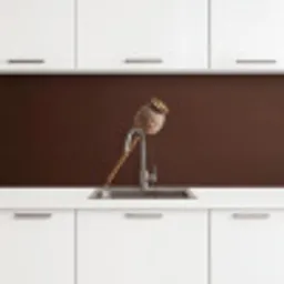 Papaverbol - Droogbloem - Bruin - Minimalistisch keuken achterwand 2 middel -3d