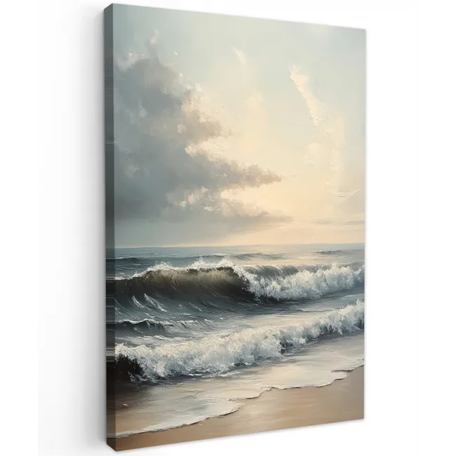 Strand - Zee - Zonsondergang Tuinposter op houten frame 2 cm dik klein -3d