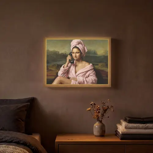 Mona - Klassiek - Roze Light Box met batterij (Wandlamp) middel -sfeer4