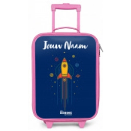 Raket - Planeten - Sterren Kinderkoffer - Roze klein -zz3dotto