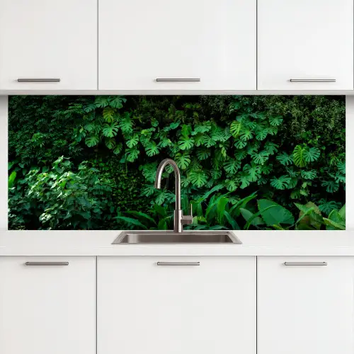 Natuur - Bos - Groen - Monstera keuken achterwand 2 middel -3d