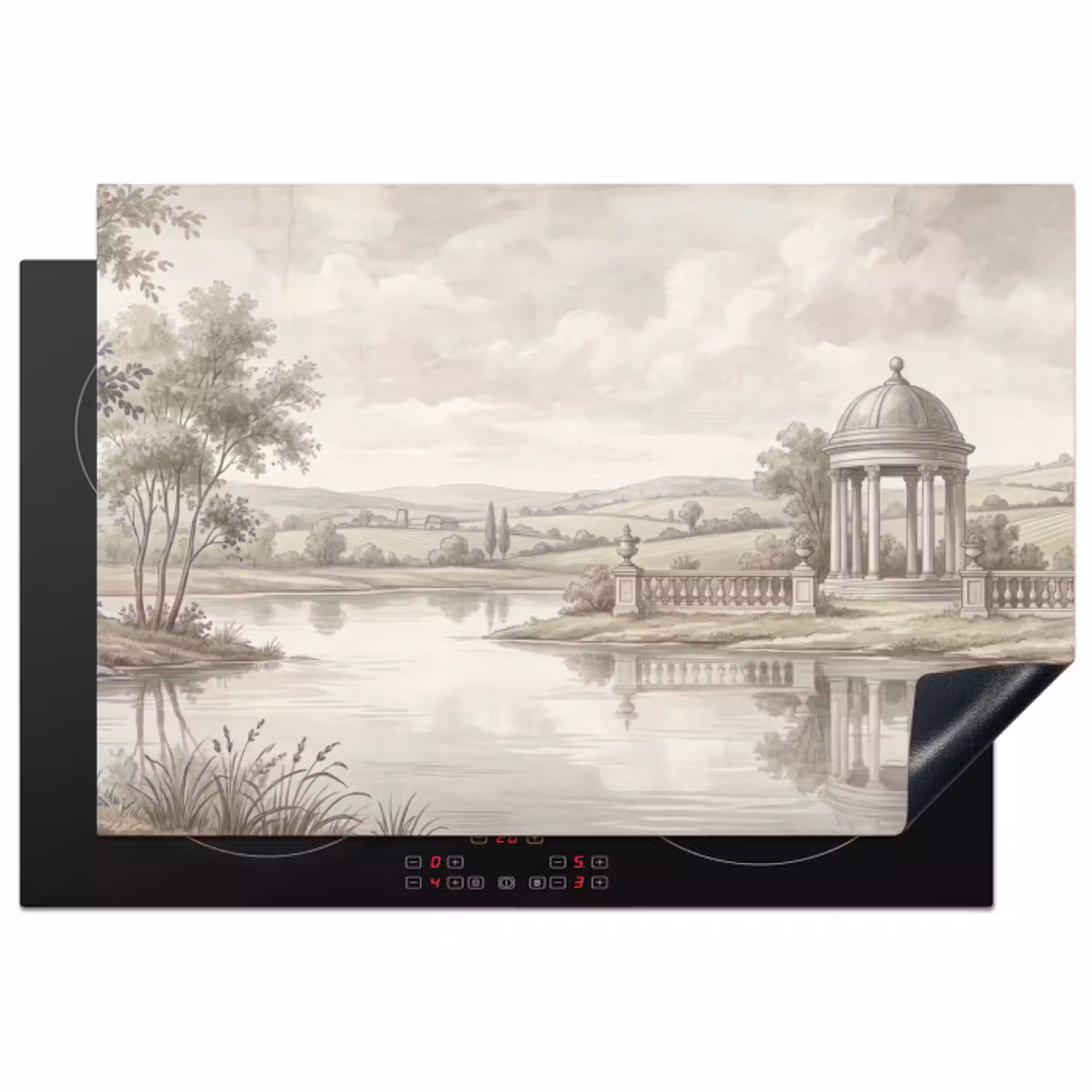 Landschap - Water - Natuur - Sepia Inductie beschermer vinyl 3mm klein -3d