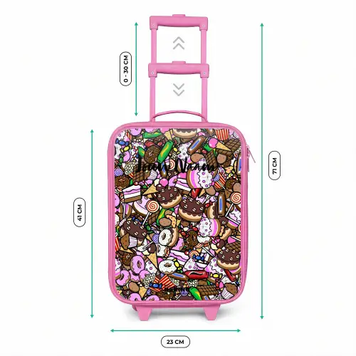 Overvol patroon met lekkernijen Kinderkoffer - Roze klein -productfoto_formaten