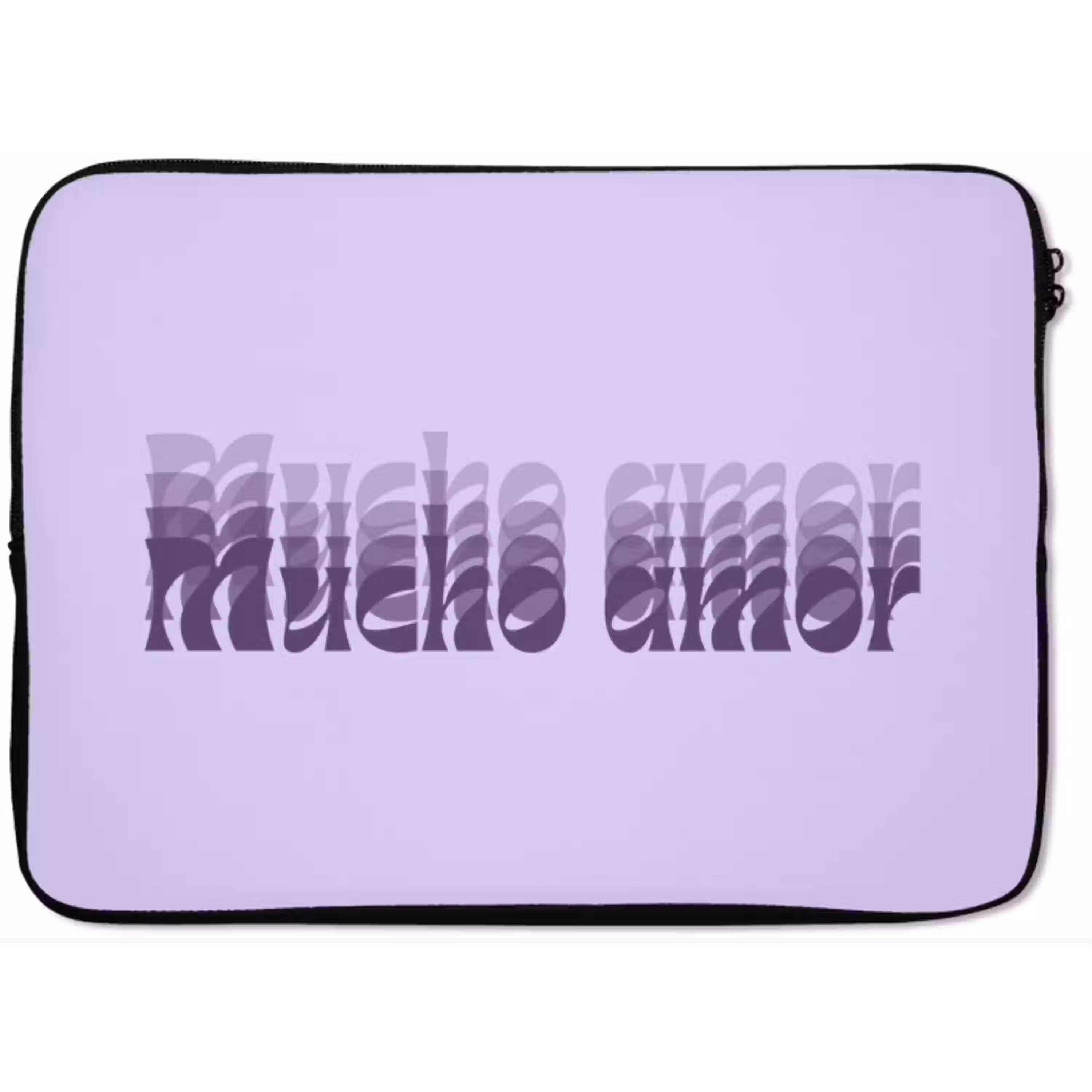 Mucho amor - Paars - Gelaagde letters laptophoes neopreen klein -zkaufland3dotto