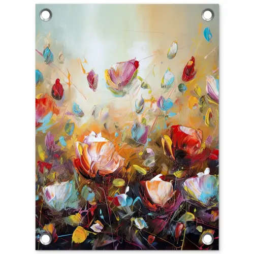 Bloemen - Kunst - Natuur - Olieverf tuinposter los doek klein -3d