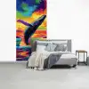 Zonsondergang - Walvis - Geschilderd - Kleurrijk fotobehang vinyl groot -slaapkamer