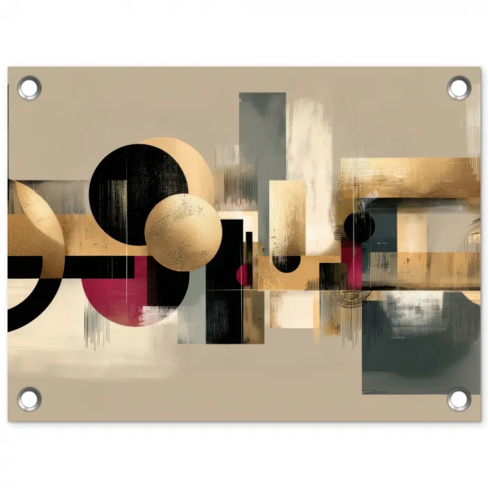 Abstract - Vormen - Beige - Texturen tuinposter los doek klein -3d
