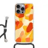 Abstract - Vormen - Oranje Hoesje iPhone 16 Pro Max met koord klein -3d