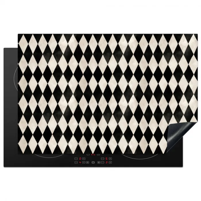 Klassiek - Patroon - Zwart Inductie beschermer vinyl 3mm klein 276 -3d
