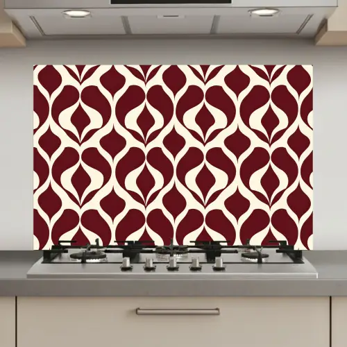 Rood - Druppelpatroon - Grafisch keuken achterwand spatscherm klein 900 -3d_website